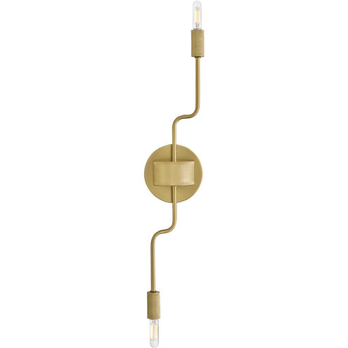 Austen 2 Light 5.25 inch Lacquered Brass Sconce Wall Light
