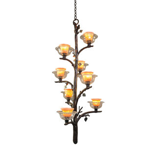 Cottonwood 6 Light 25 inch Aged Silver Chandelier Ceiling Light in Art Glass, Sienna Bronze FALL CLEARANCE