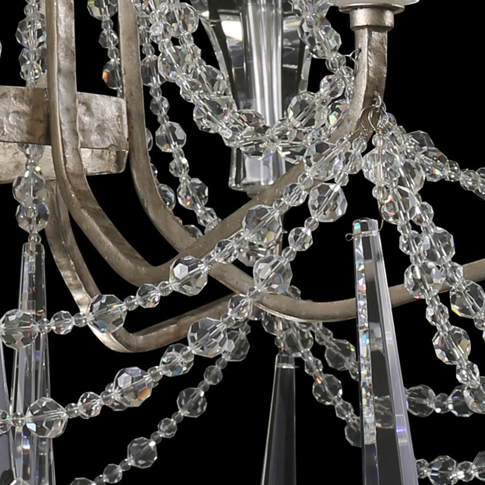 Barcelona 6 Light 27 inch Transcend Silver Chandelier Ceiling Light