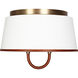 Katie 2 Light 16 inch Time Worn Brass / Saddle Leather Flush Mount Ceiling Light