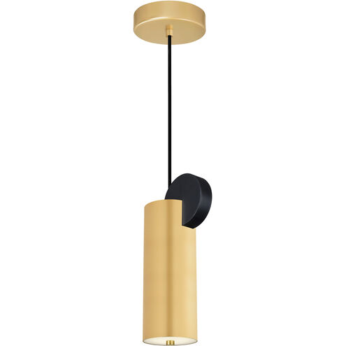 Saleen LED 6 inch Brass and Black Mini Pendant Ceiling Light