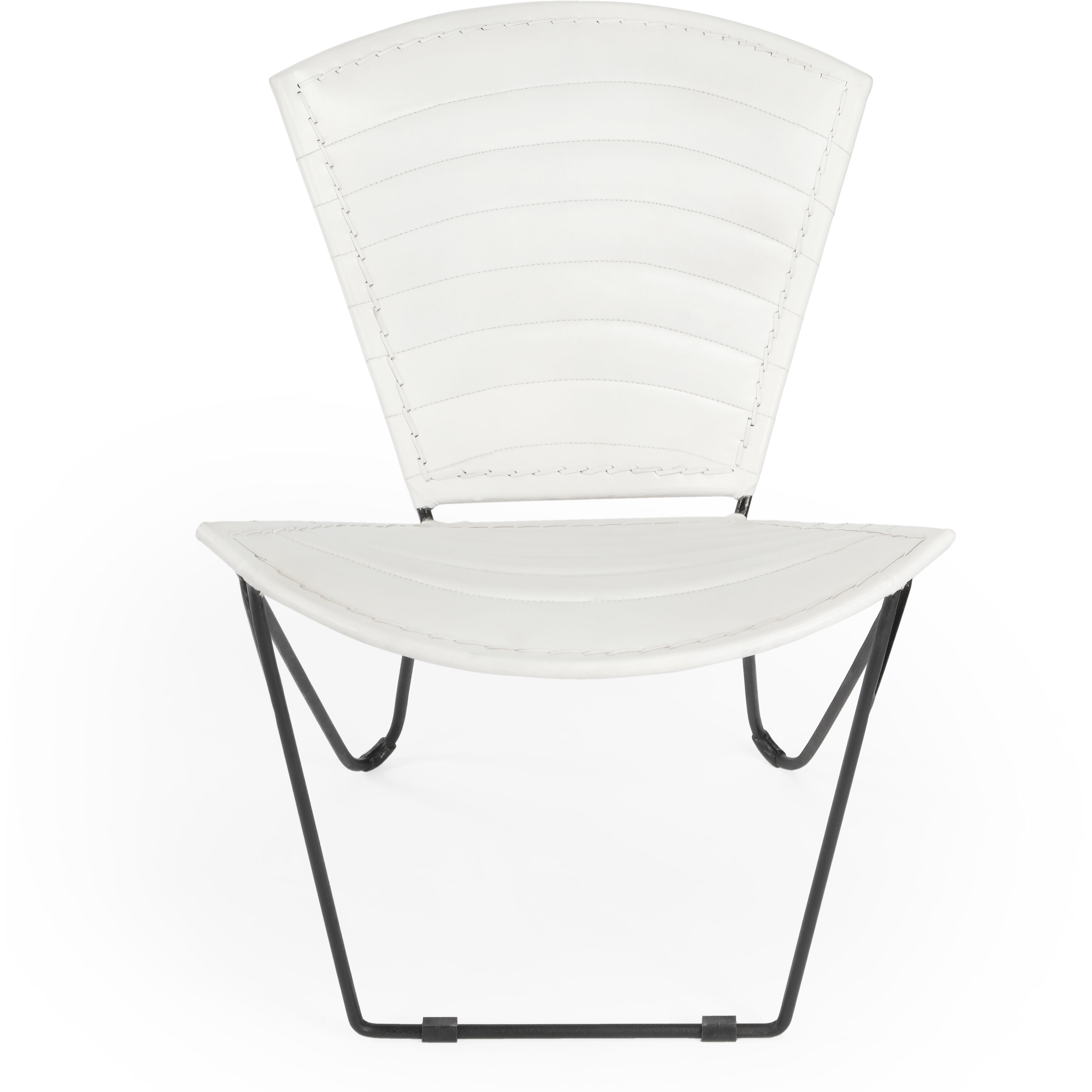 Felix Iron & Leather Accent Chair in White