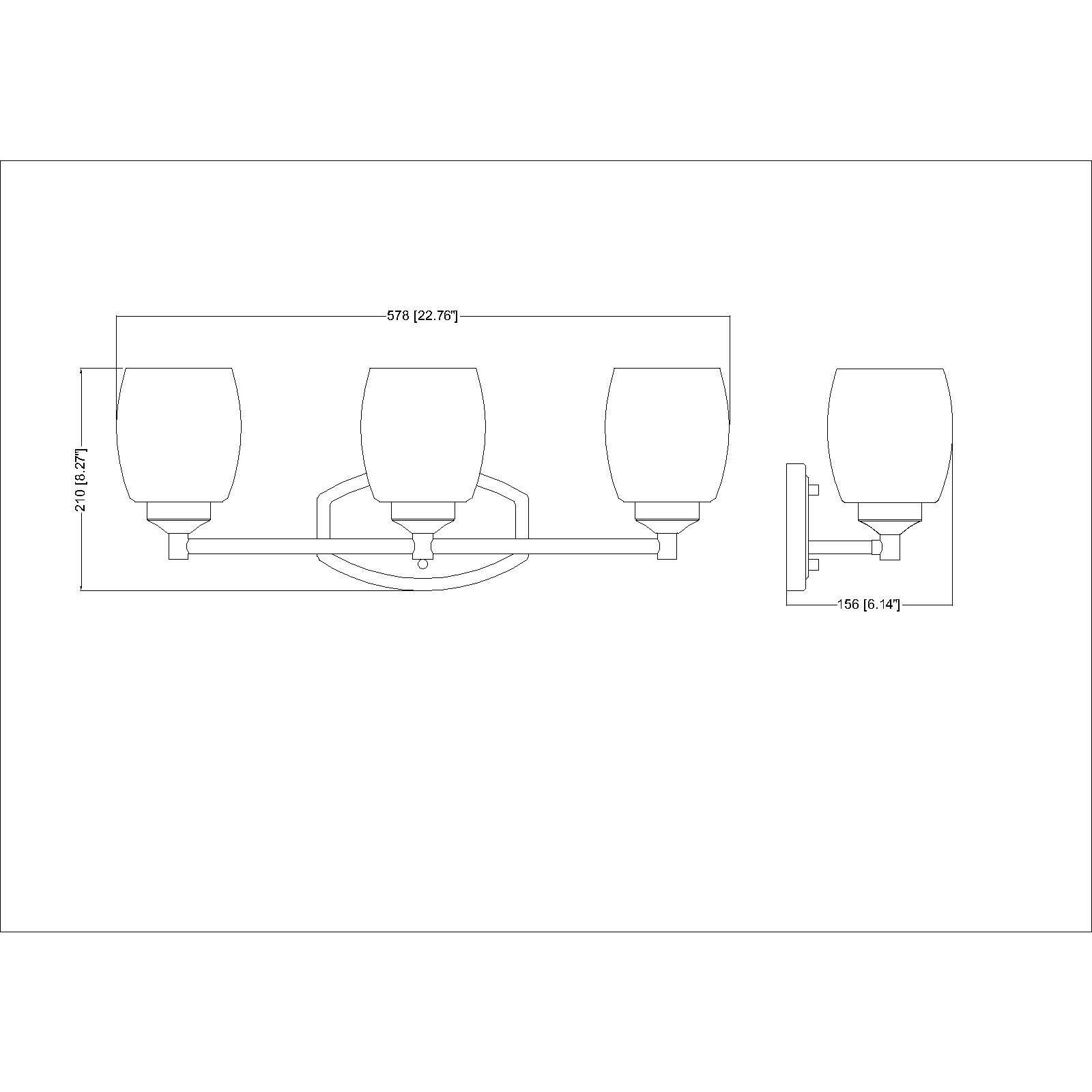 Kendrick 3 Light 23 inch Chrome Bath Vanity Light Wall Light