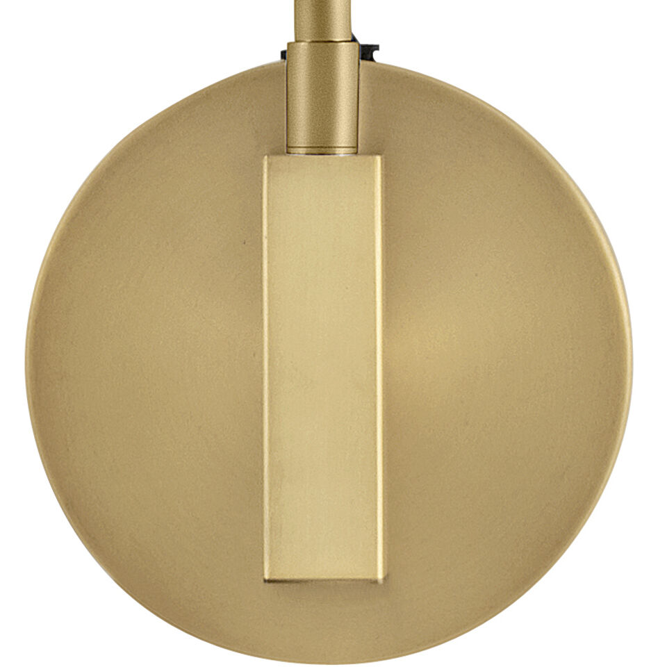 Simon LED 8 inch Matte White with Heritage Brass accents Sconce Wall Light