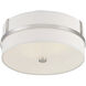 Contemporary 2 Light 13 inch Brushed Nickel Flush Mount Ceiling Light