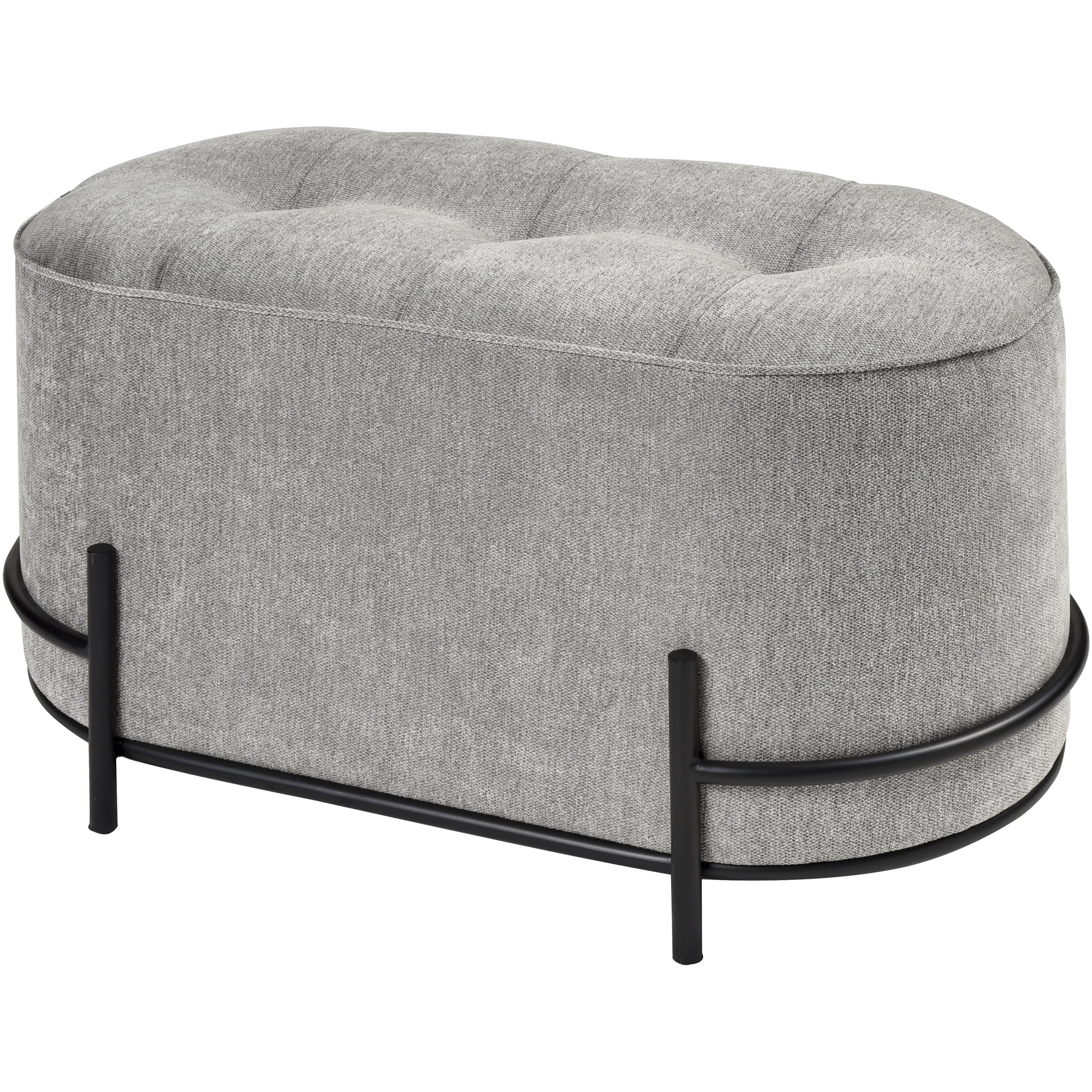 Brida 18.25 inch Gray with Black Ottoman