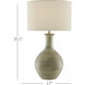 Loro 30.5 inch 150 watt Moss Green Table Lamp Portable Light