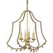 Nimes 4 Light 22.25 inch Contemporary Gold Leaf Chandelier Ceiling Light, Suzanne Duin Collection