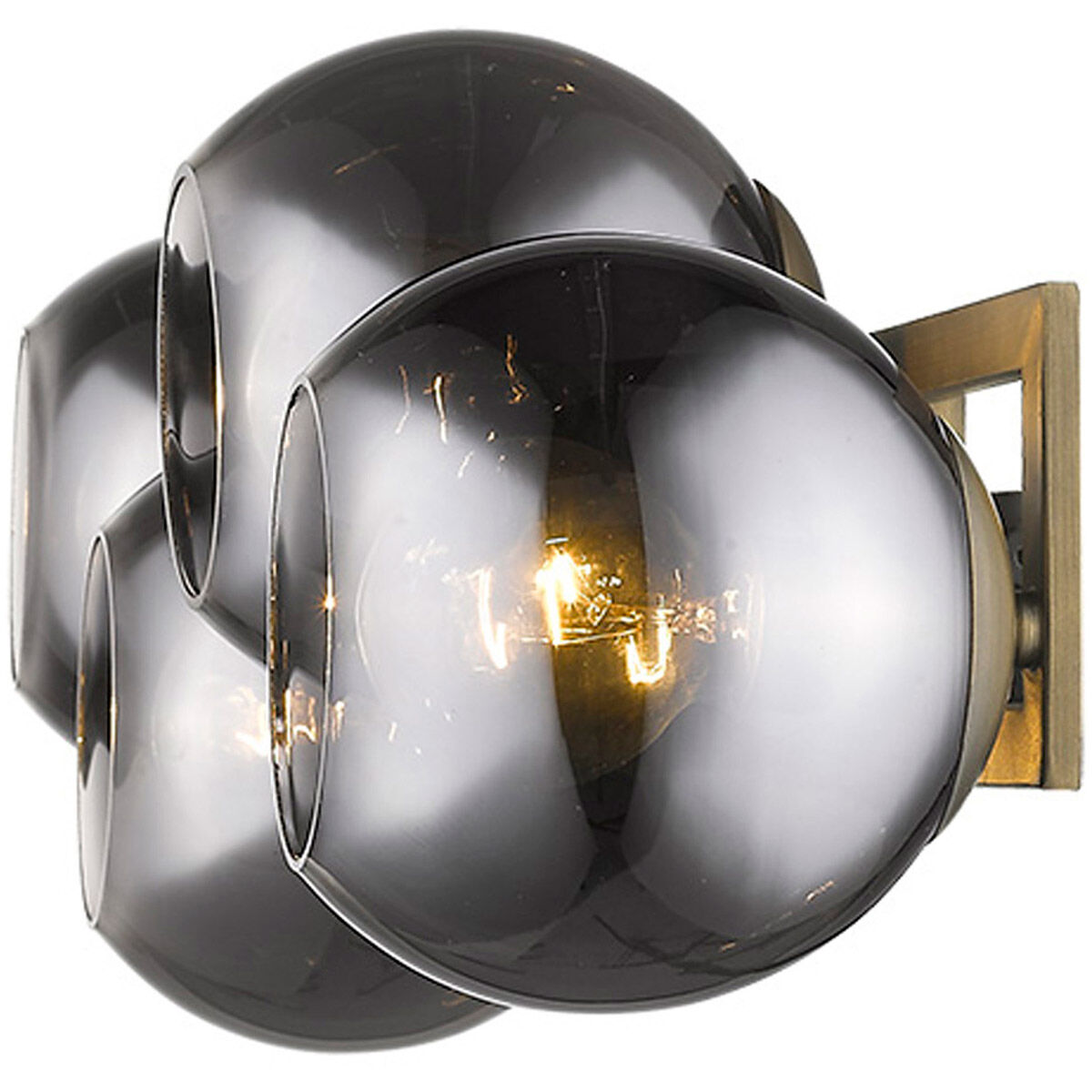 Lunette 4 Light 29 inch Aged Brass Sconce Wall Light