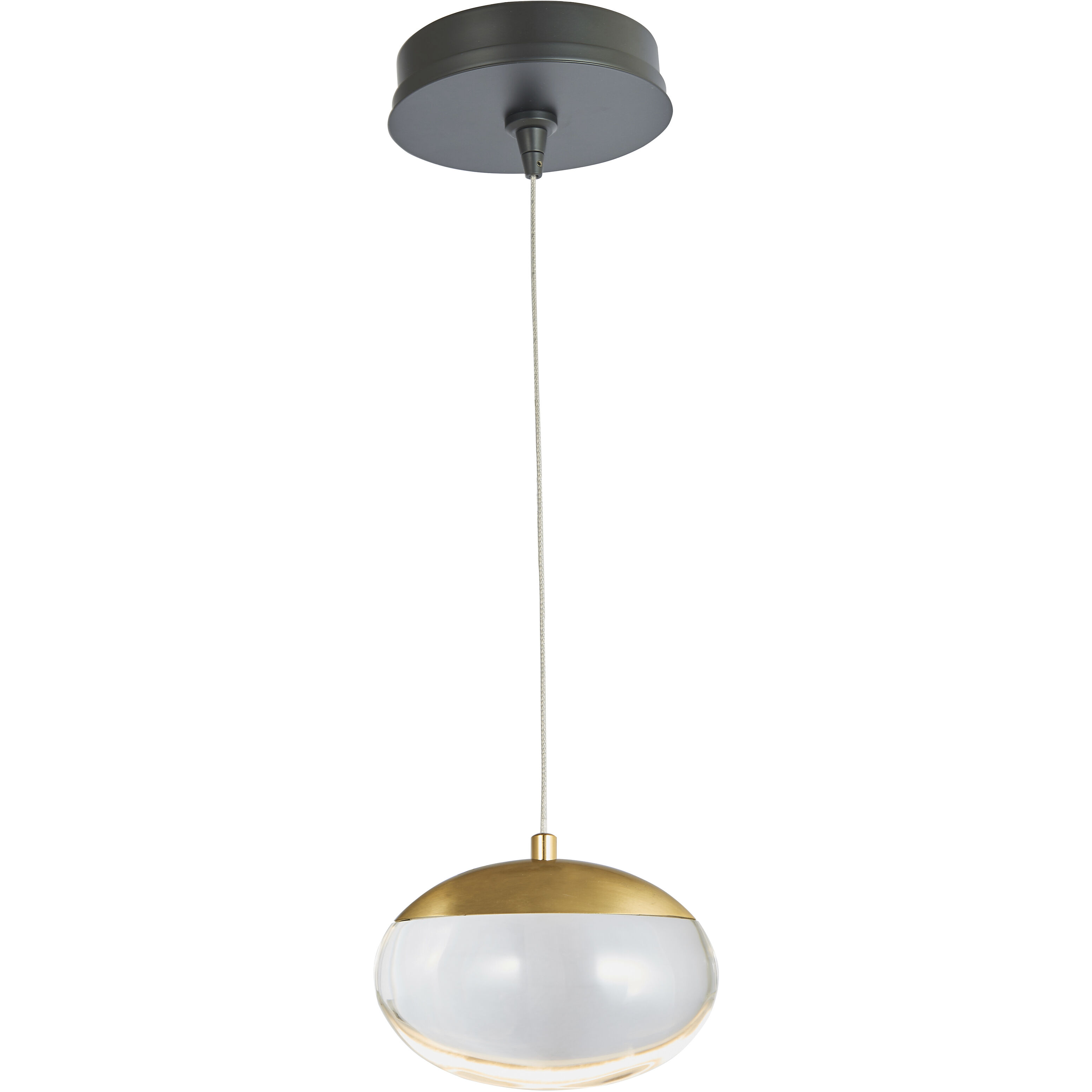 Athena LED 4.5 inch Matte Black and Brushed Brass Pendant Ceiling Light