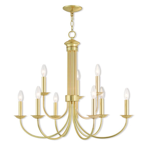 Estate 9 Light 30 inch Polished Brass Chandelier Ceiling Light