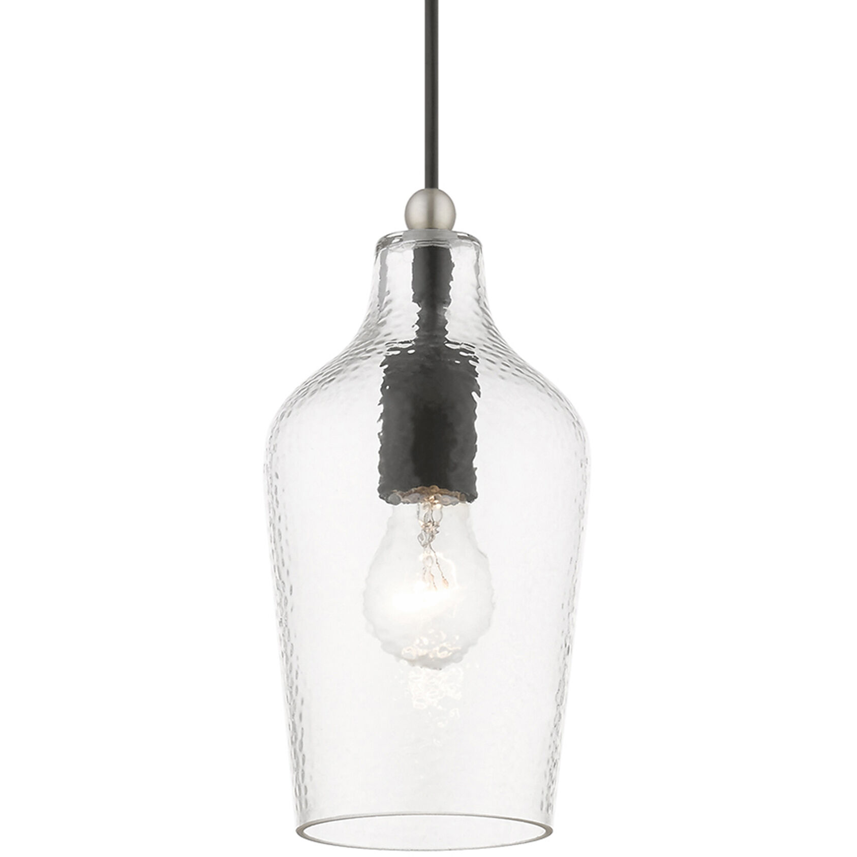 Avery 1 Light 5.25 inch Black with Brushed Nickel Accent Mini Pendant Ceiling Light