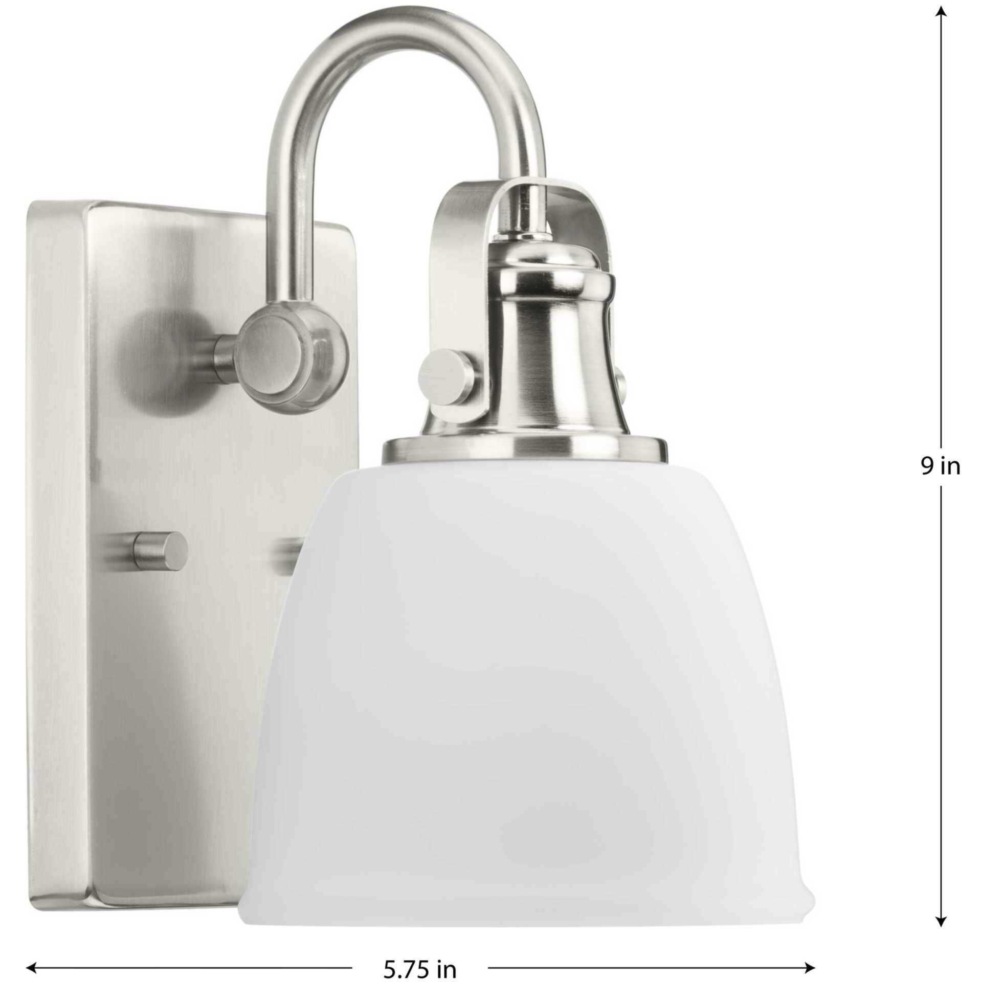 Preston 1 Light 7.5 inch Brushed Nickel Bath Light Wall Light