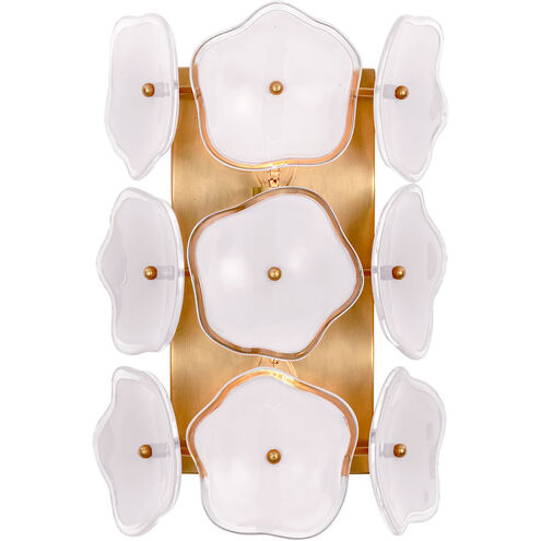 Visual Comfort Signature Collection | Visual Comfort KS2065SB-CRE kate spade  new york Leighton 2 Light  inch Soft Brass Sconce Wall Light in Cream  Tinted Glass, Small