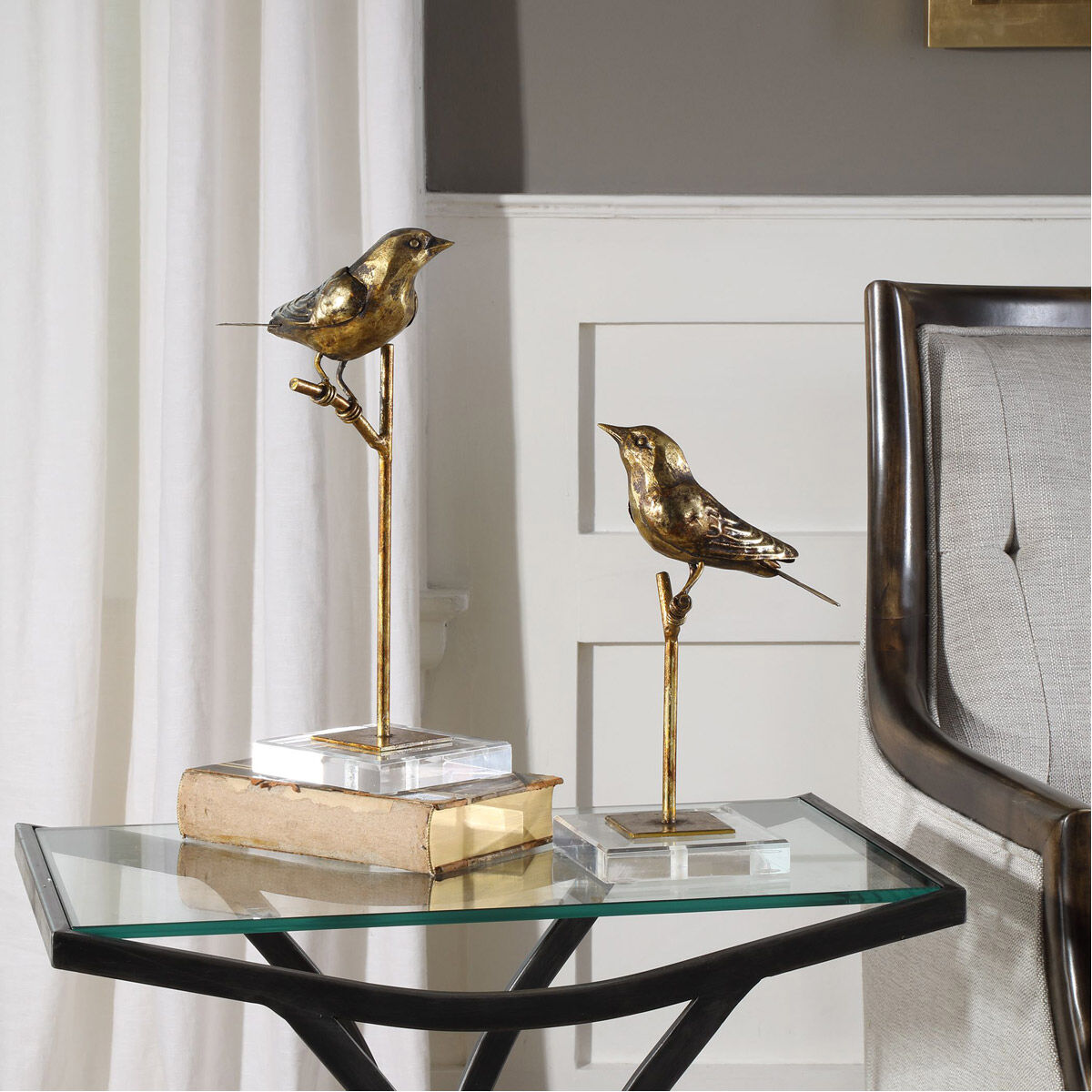 Passerines 13 X 7 inch Sculptures, Set of 2