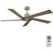 Aspen 56 inch Brushed Steel with Light Grey Weathered Oak Blades Ceiling Fan
