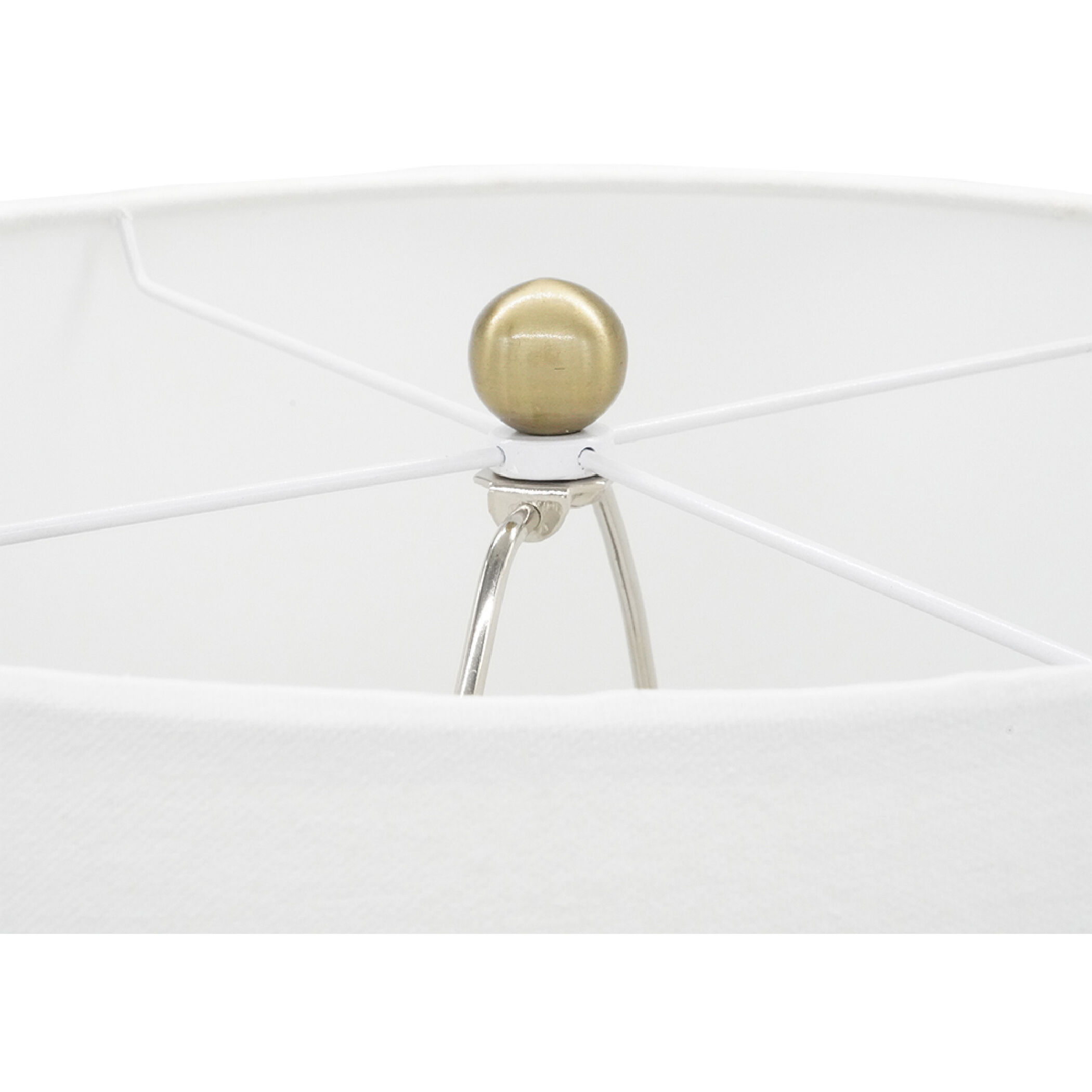 Nikolas 29.5 inch 60 watt White and Gold Table Lamp Portable Light