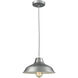 Classic Loft 1 Light 11 inch Weathered Zinc Mini Pendant Ceiling Light