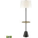 Abberwick 64 inch 9.00 watt Matte Black with Brass Floor Lamp Portable Light