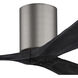 Atlas Irene-3H 42 inch Brushed Pewter with Matte Black Blades Ceiling Fan, Flush Mounted