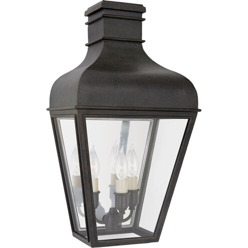 Chapman & Myers Fremont 3 Light 17.5 inch French Rust Outdoor Wall Lantern, Small