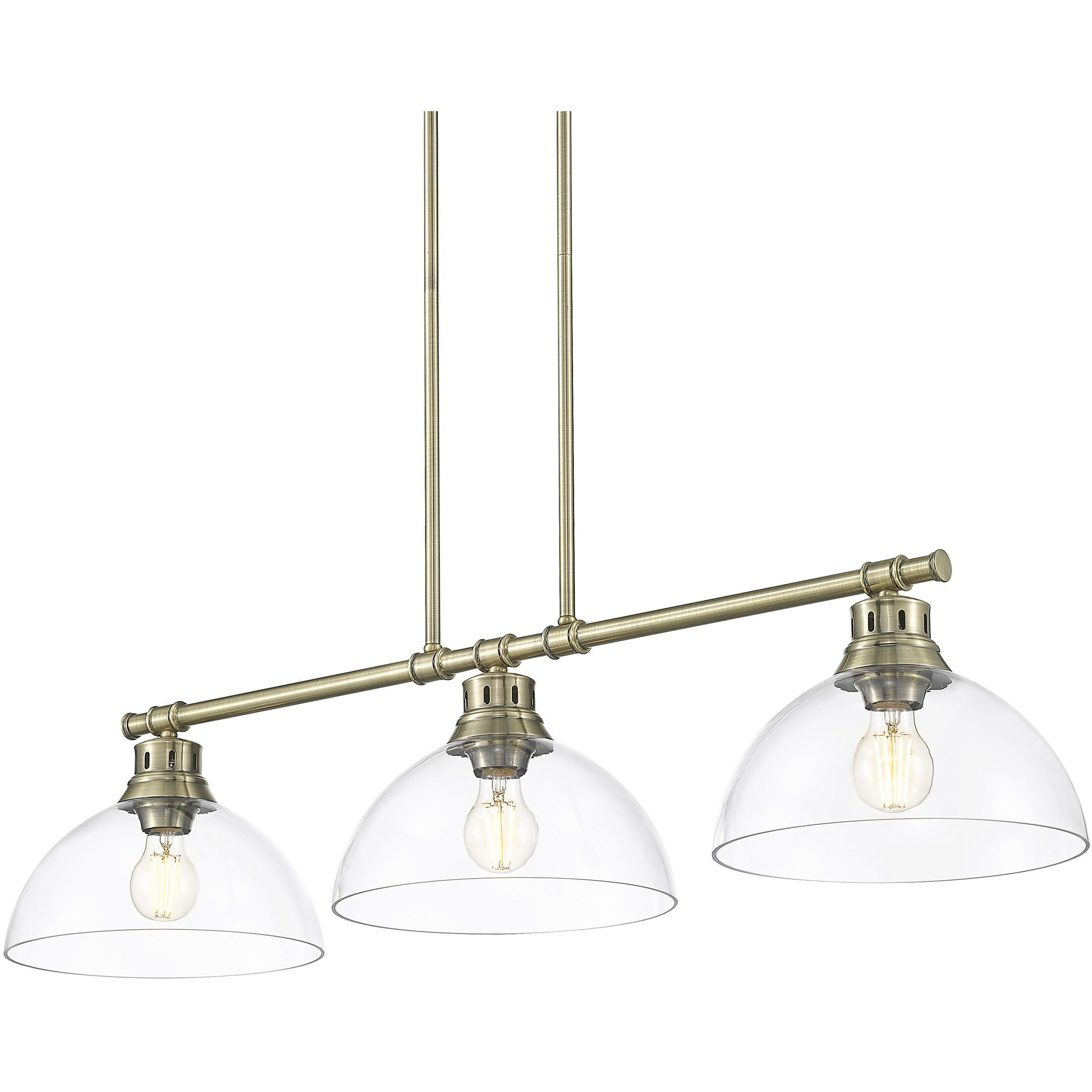 Yep Duncan Island Light Ceiling Light in Aged Brass, Clear Glass