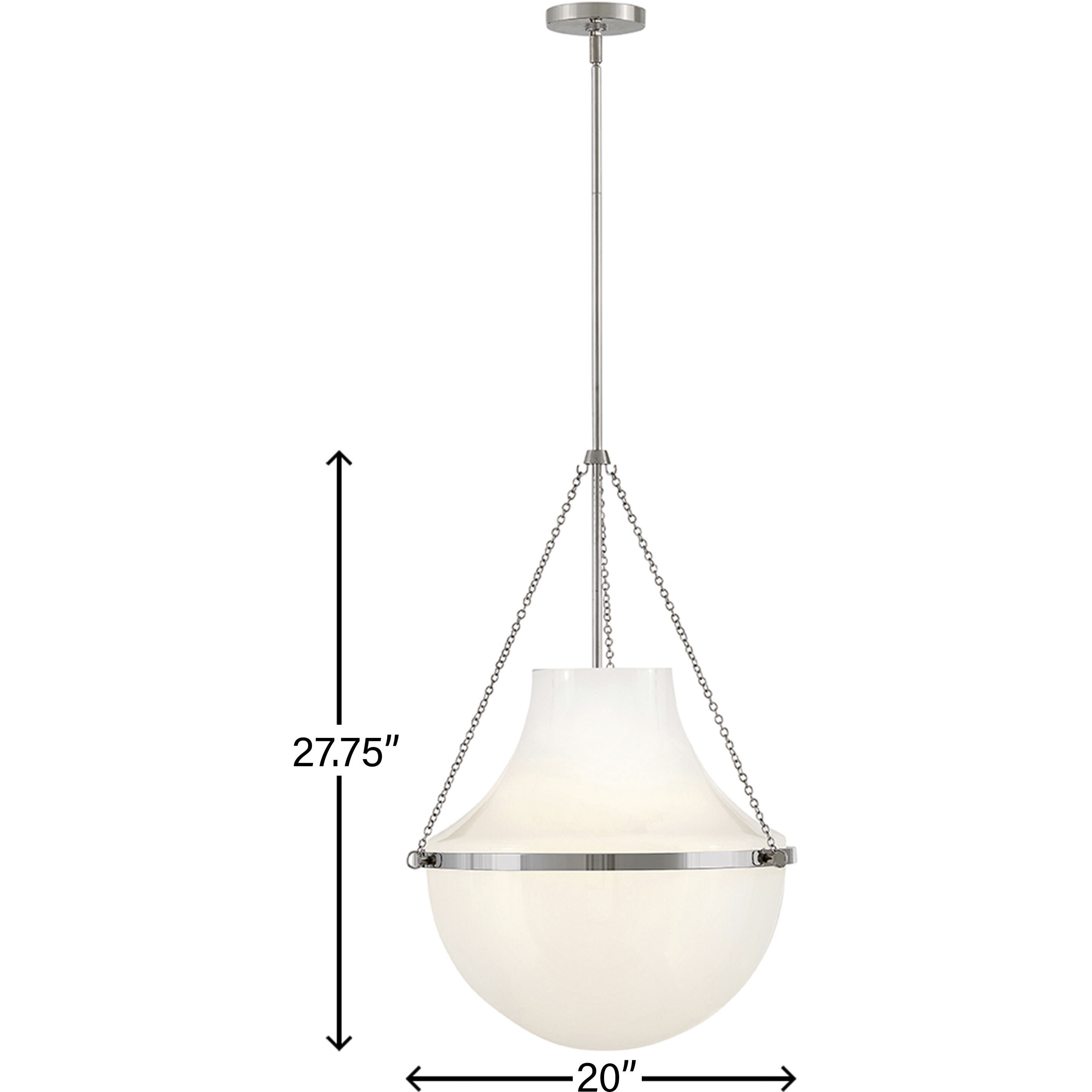 Collins 1 Light 20 inch Polished Nickel Pendant Ceiling Light, Large