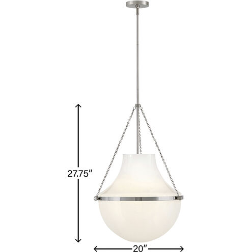 Collins 1 Light 20 inch Polished Nickel Pendant Ceiling Light, Large