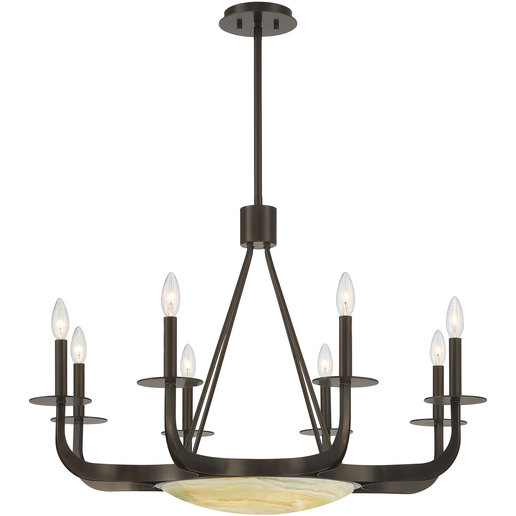 Salford LED 34 inch Mediterranean Bronze Chandelier Ceiling Light