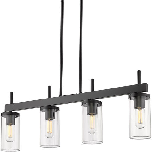 Winslett 4 Light 35 inch Matte Black Linear Pendant Ceiling Light
