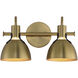 Dusk 2 Light 15 inch Satin Brass Bath Vanity Wall Light