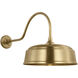 Thomas O'Brien Academy Barn Light LED 16.5 inch Hand-Rubbed Antique Brass Flynn Barn Light in 16" Hand-Rubbed Antique Brass Rockhouse Shade