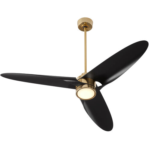 Xega 60 inch Aged Brass with Matte Black Blades Ceiling Fan