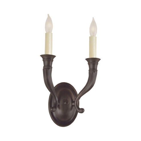 Traditional Brass 2 Light 9 inch Oil Rubbed Bronze Wall Sconce Wall Light