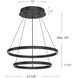 Cerchio LED 23.63 inch Black Chandelier Ceiling Light