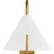 Kelly by Kelly Wearstler Cambre 7 inch 9 watt Matte White and Burnished Brass Task Wall Sconce Wall Light in Matte White / Burnished Brass