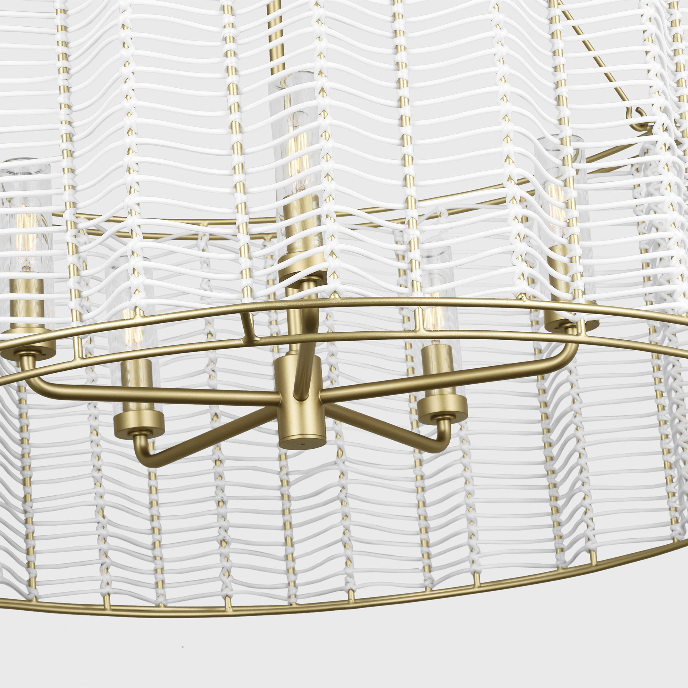 Thom Filicia Winslow 5 Light 35.75 inch Powder-Coated Brass Chandelier Ceiling Light