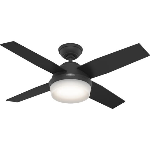 Dempsey 44 inch Matte Black with Matte Black/Dark Gray Oak Blades Ceiling Fan