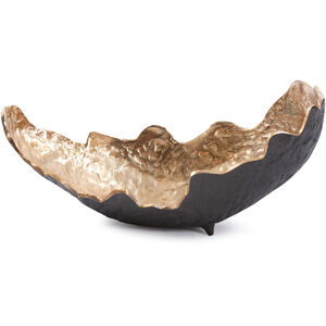 Cracked Edge Black and Gold Tray, Large