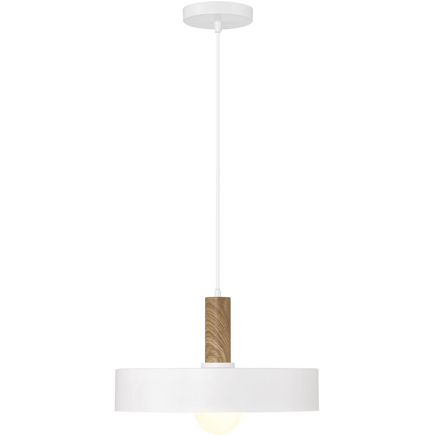 Slate LED 13.75 inch White and Natural Pendant Ceiling Light