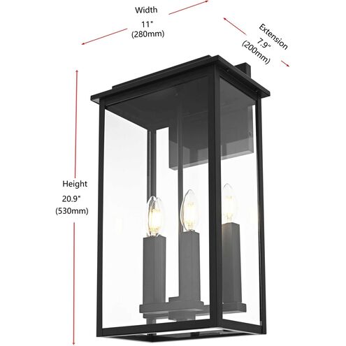 Kaysen 4 Light 21 inch Black Outdoor Wall Sconce