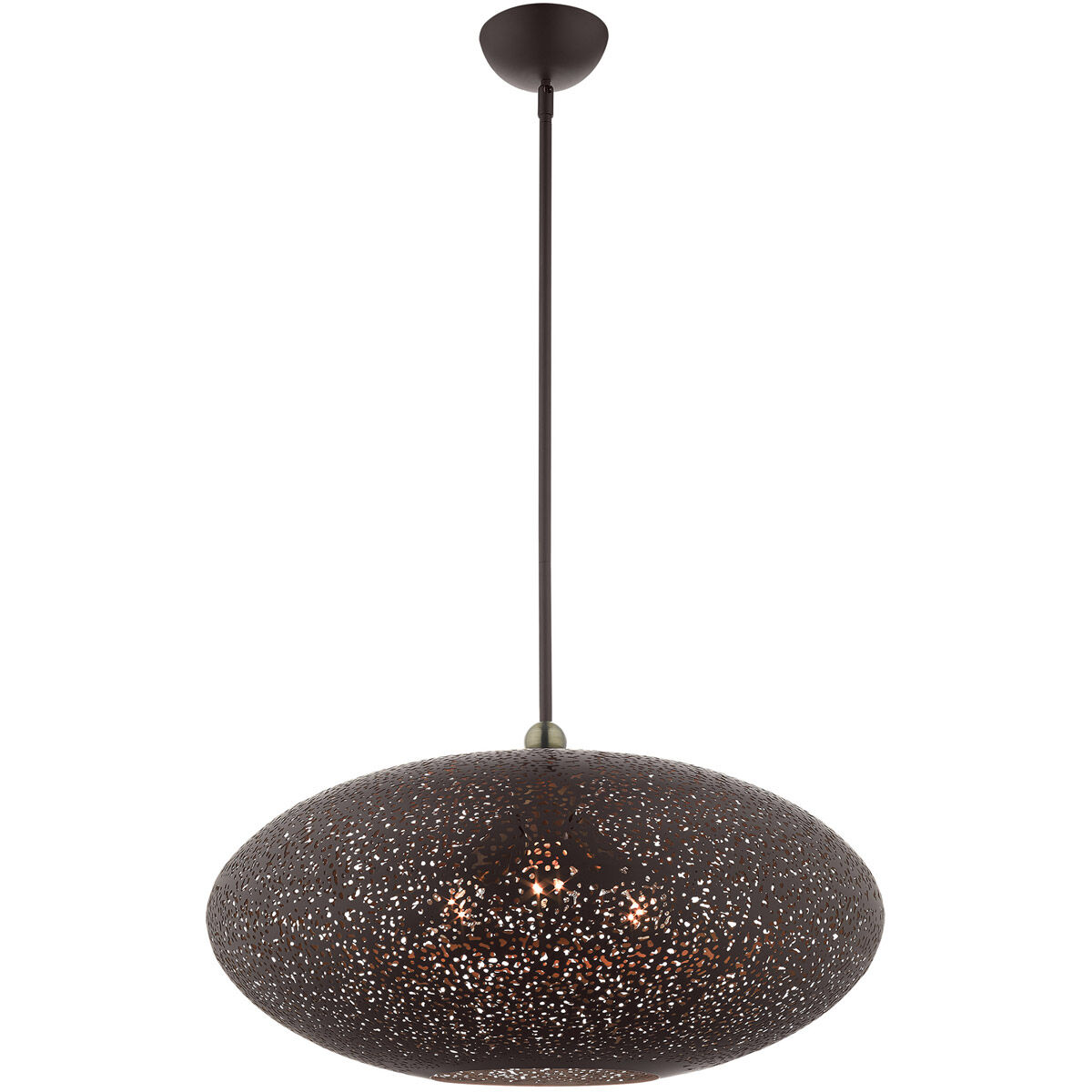 Charlton 3 Light 24 inch Bronze with Antique Brass Accents Pendant Ceiling Light