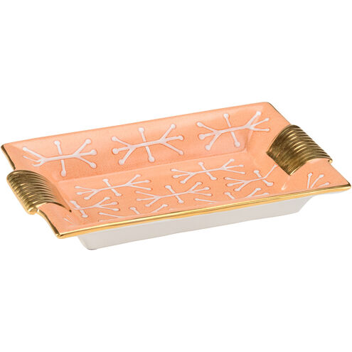 Pam Cain Peach Glaze/Gold Trim Tray