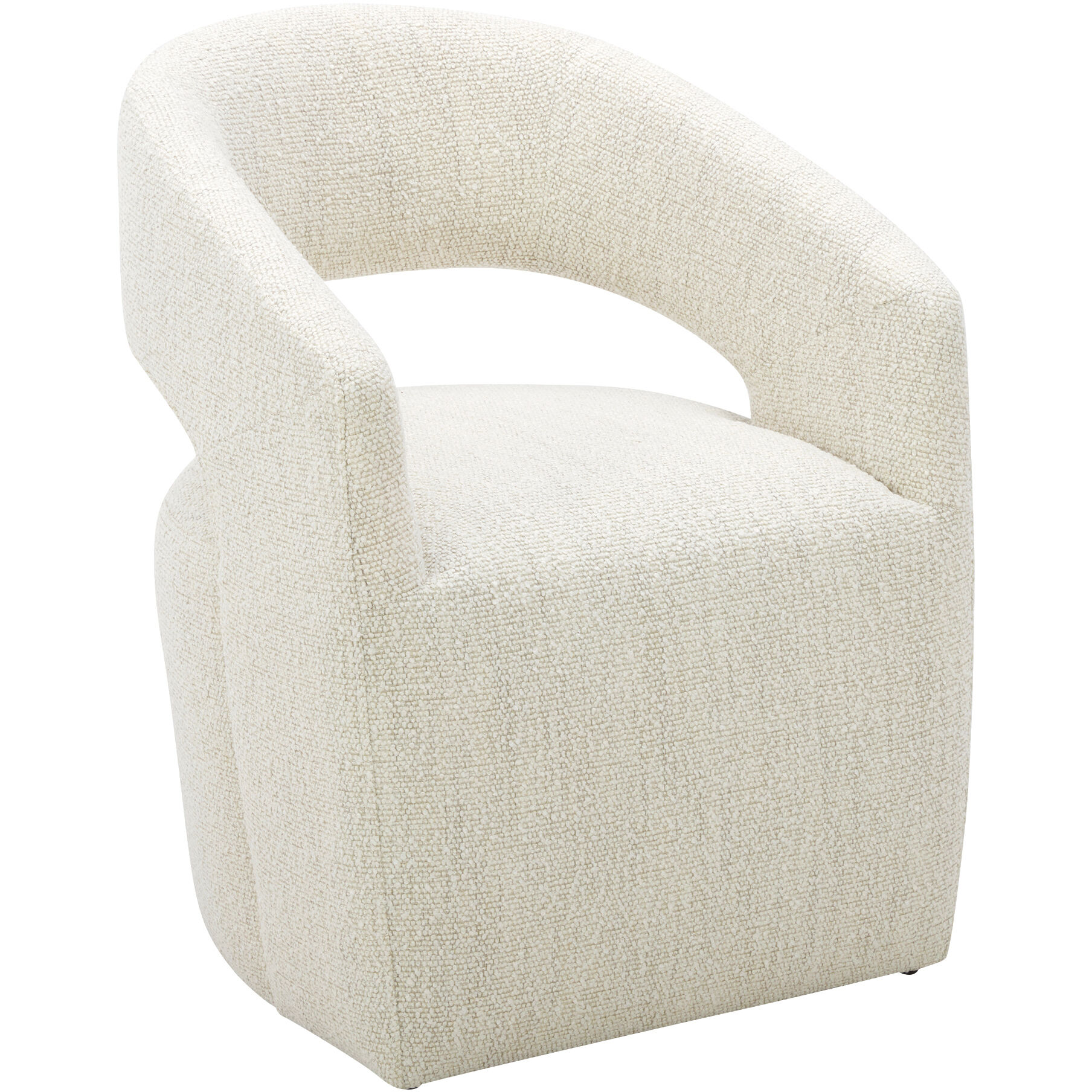Barrow White Mist Dining Chair, Rolling
