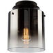 Henley LED 8 inch Satin Black and Smoke Glass Flush Mount Ceiling Light