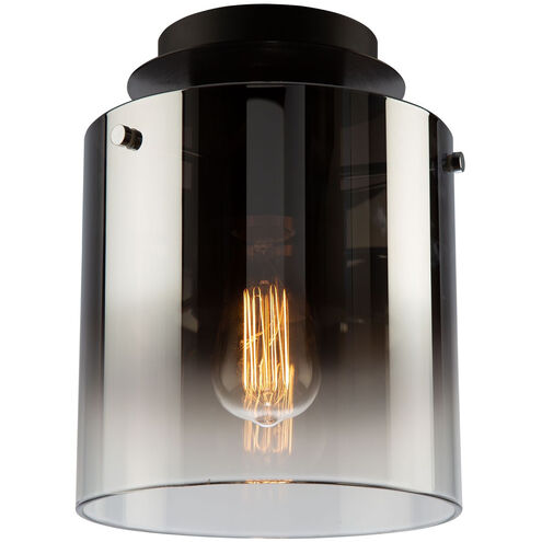 Henley LED 8 inch Satin Black and Smoke Glass Flush Mount Ceiling Light