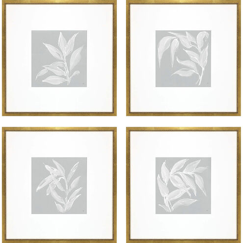 Echinacea / Leaf Study Blue and White Framed Art