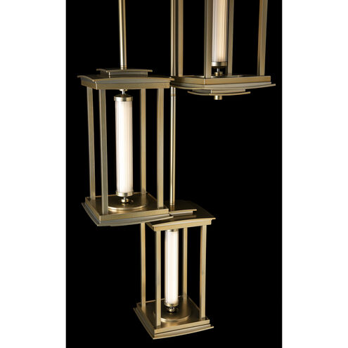Athena Triple LED 20.1 inch Modern Brass Pendant Lantern Ceiling Light, Short