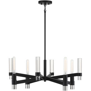 Windamere 4 Light 28 inch Textured Black with Polished Nickel Chandelier Ceiling Light