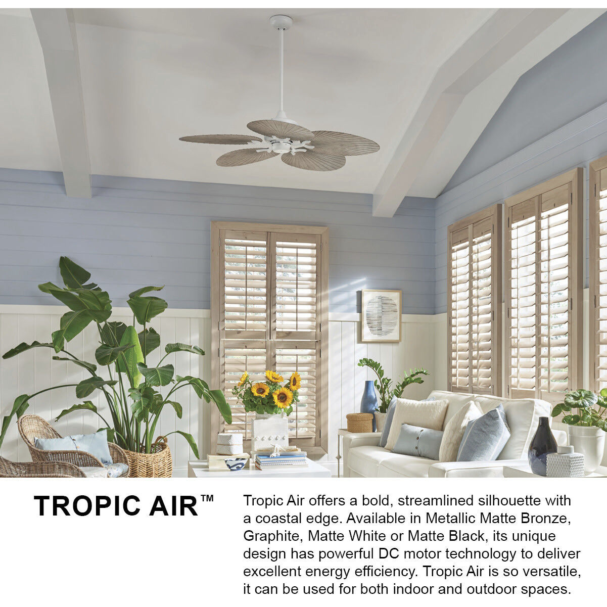 Tropic Air 52 inch Matte Black with KOA Blades Fan
